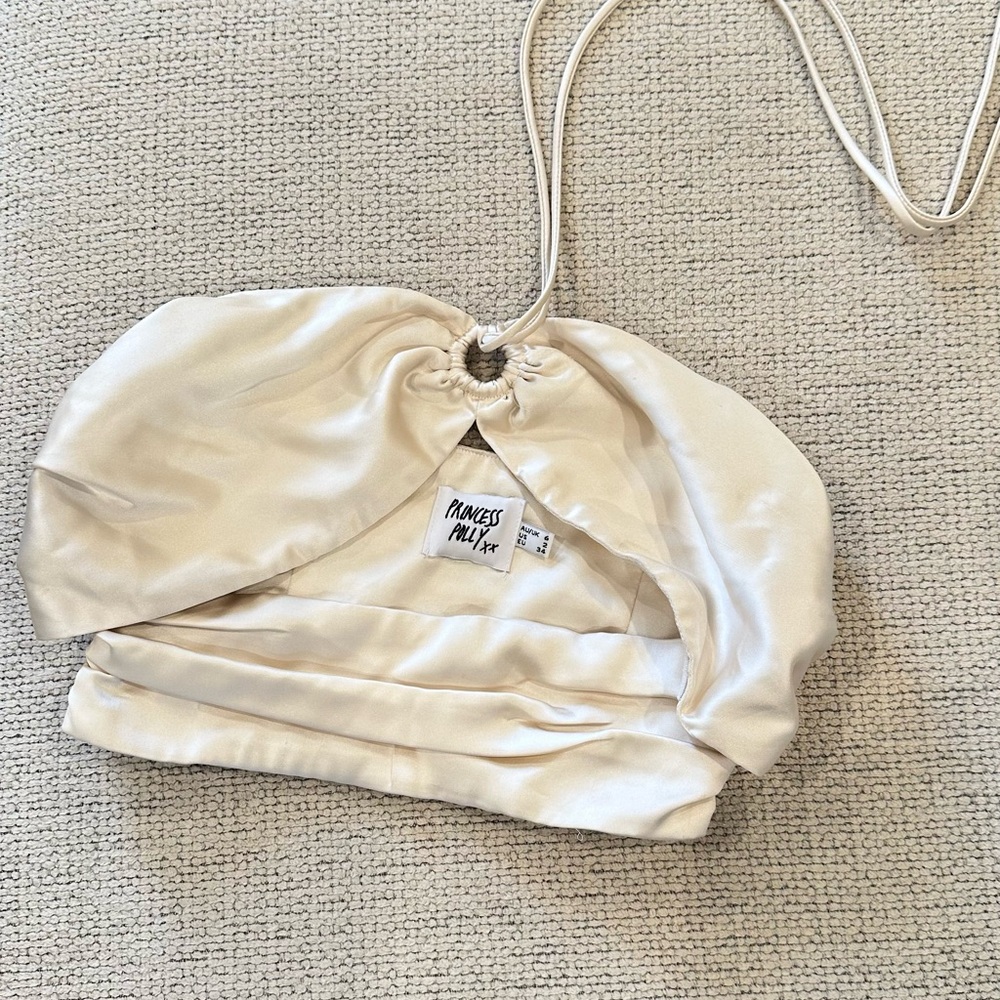 Princess Polly Ivory Satin Clutch